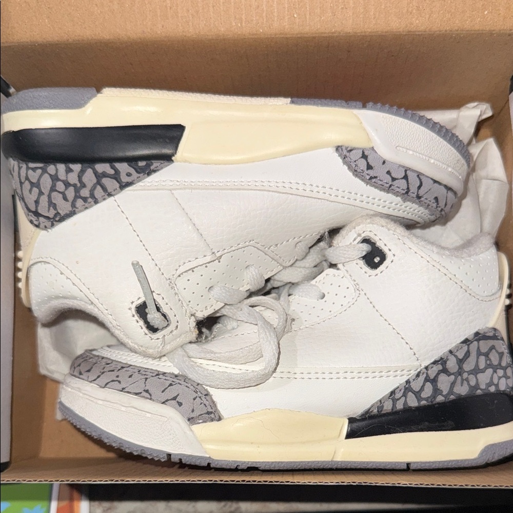 Jordan Kids White and Black Sneakers